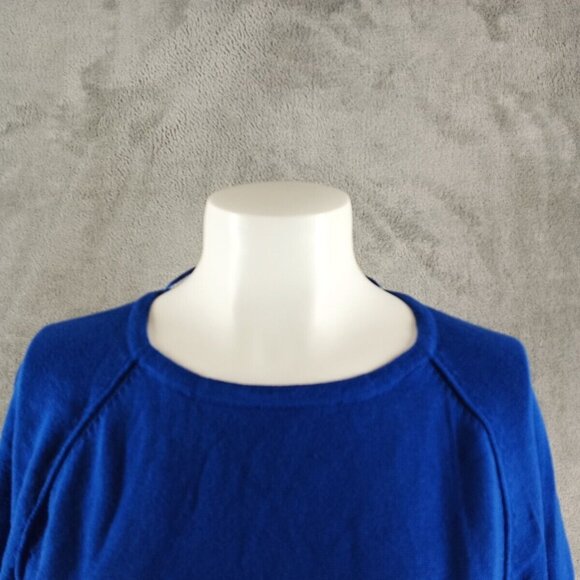 NWT KAREN SCOTT Basic Fall Raglan Sweater Petite MEDIUM Blue 100% Cotton - Picture 4 of 13